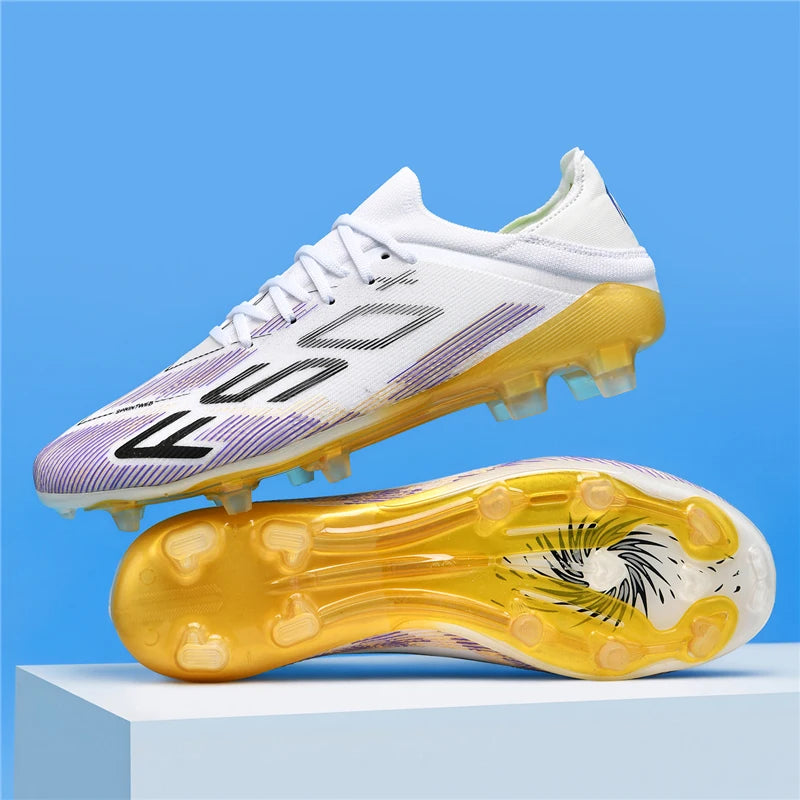 Nuove scarpe da calcio da uomo di alta qualità, tacchetti, scarpe da football, sneakers bestseller indoor per futsal, antiscivolo, da partita su erba, alte, outdoor