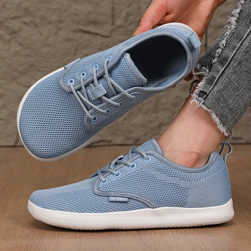 Pantofi fără toc pentru femei, din plasă moale, potriviți pentru călătorii, cu talpă lată, ușori, cu susținere, pantofi sport pentru fitness și timp liber pentru bărbați
