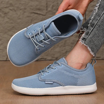 Pantofi fără toc pentru femei, din plasă moale, potriviți pentru călătorii, cu talpă lată, ușori, cu susținere, pantofi sport pentru fitness și timp liber pentru bărbați