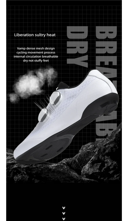 Zapatillas de ciclismo de velocidad para hombre, zapatillas de ciclismo de carretera, zapatillas con calas, zapatillas SPD, zapatillas de ciclismo para pedales planos, calzado de ciclismo para hombre, calzado para actividades al aire libre, color blanco