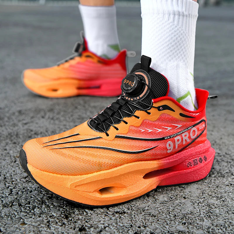 Unisex Performance Carbon Plate Running Shoes Wide Fit Non-Slip Breathable Racing Sports Sneakers for Men Women Workout Marathon
