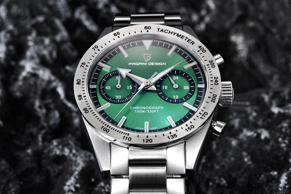 2026 New PAGANI DESIGN Retro Men's Watches Moon Quartz Watch For Men Speed Sports Chronograph AR Sapphire VK64 Clock