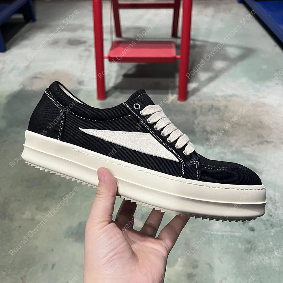 Casual shoes men low top quality denim lace-up thick sole luxury designer hip-hop dunk sport trainers women summer flat sneakers