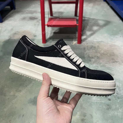 Casual shoes men low top quality denim lace-up thick sole luxury designer hip-hop dunk sport trainers women summer flat sneakers