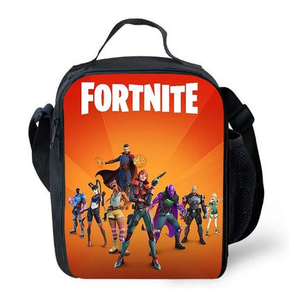 Risankasta torba za kosilo Fortnite, prenosna izolirana torba za kosilo, večkratno uporabna torba za shranjevanje hrane, primerna za otroke in študente.