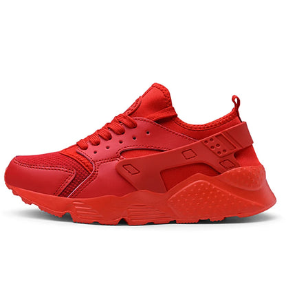 Zapatillas deportivas de moda para hombre, ligeras, cómodas y transpirables. Zapatillas deportivas para hombre, zapatillas para caminar, de malla, planas, rojas, de verano.
