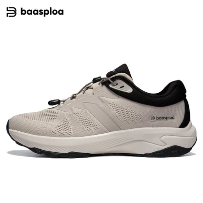 Baasploa Men Hiking Sneakers Outdoor Fashion Lightweight Breathable Shoes Male Casual Anti-Skid Wear-Resistant Climbing Shoes