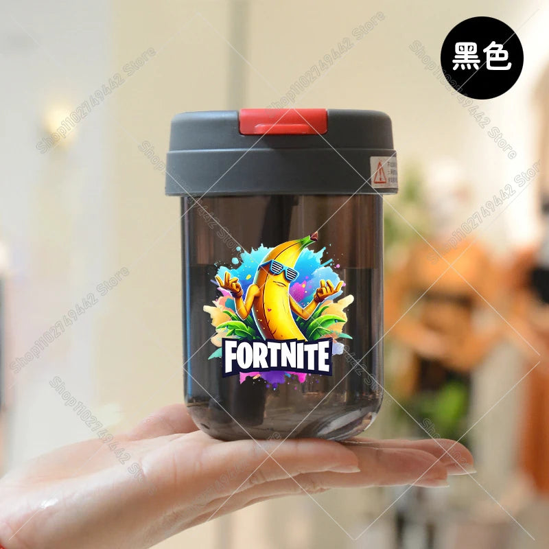 Game Fortnites Mini Straw Cups School Student Plastic Water Bottle Children Leak-proof Coffice Milk Cups Travel Outdoor Office
