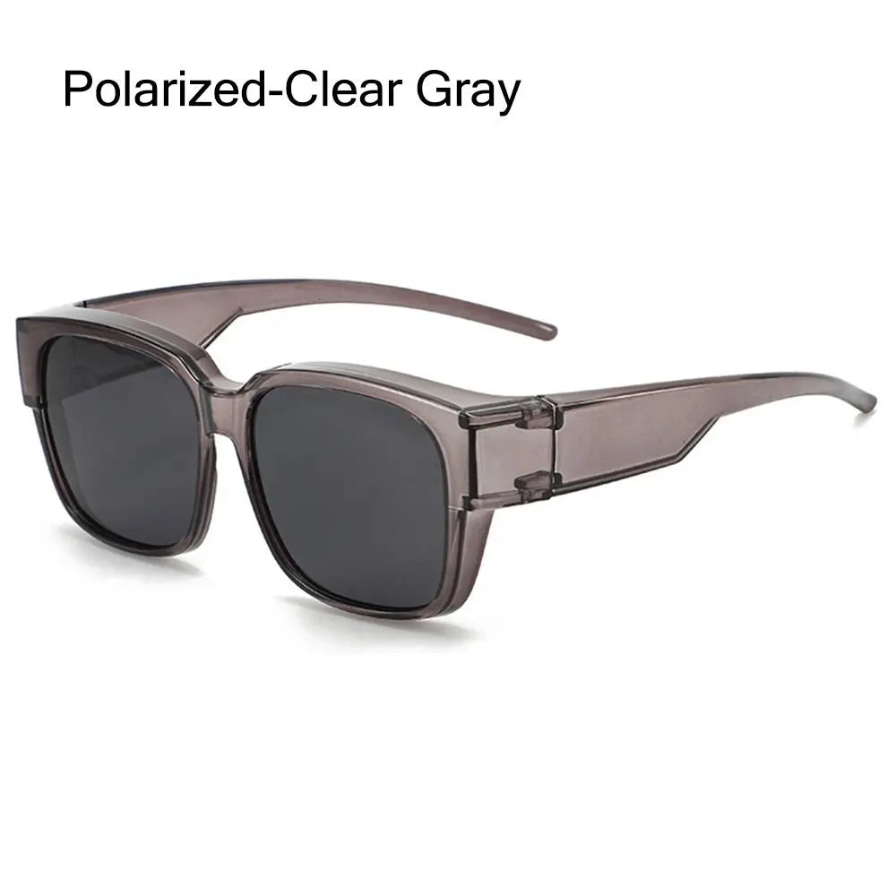 Polarized Fit Over Glasses Sunglasses Trendy Square Wrap Around Shades UV400 Protection Sun Glasses Can Be Worn Over Other Glass