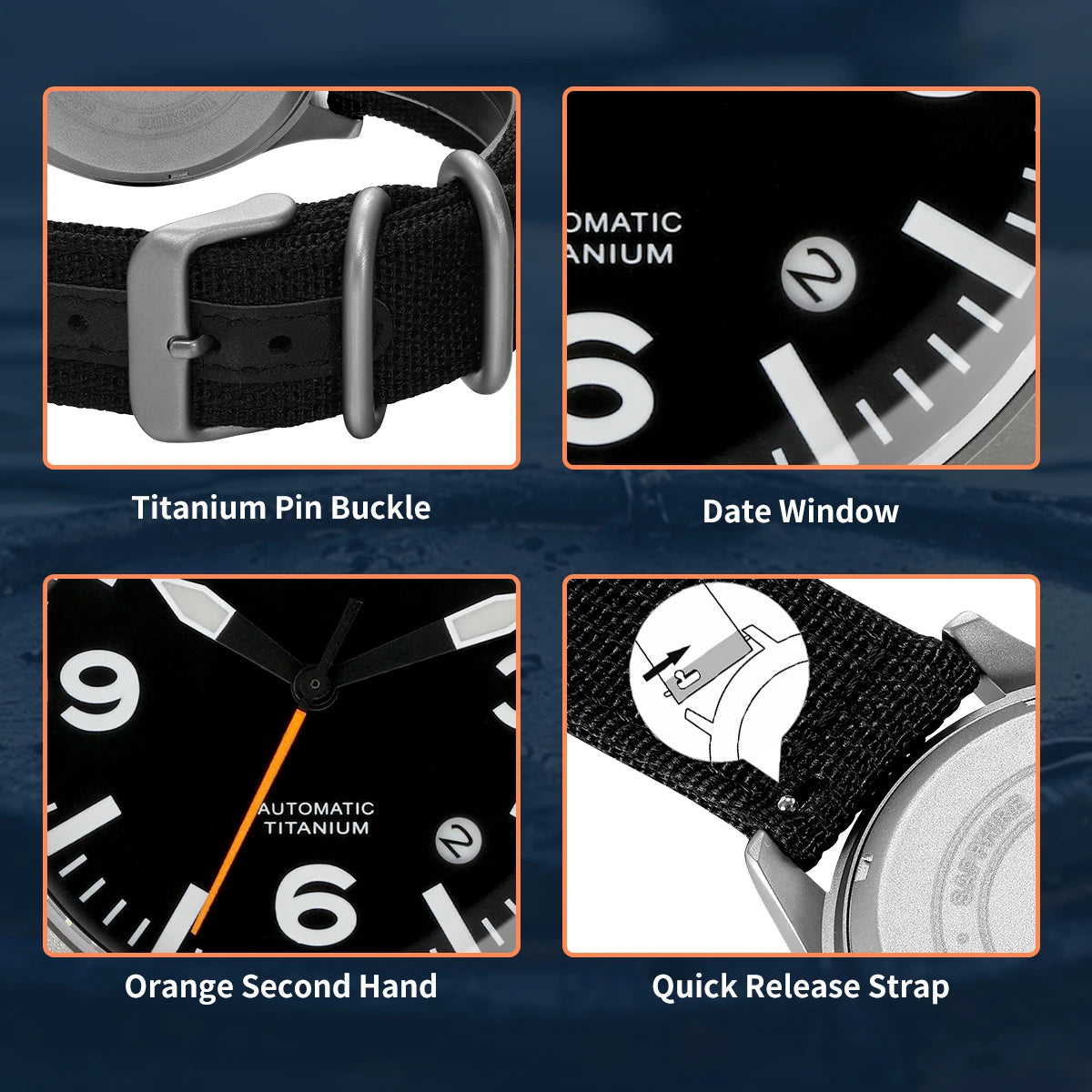 BERNY Full Titanium Automatic Watch for Men Sapphire AR Coated 10Bar Supper Luminous Men Wristwatch Sports Aviation Men Watches