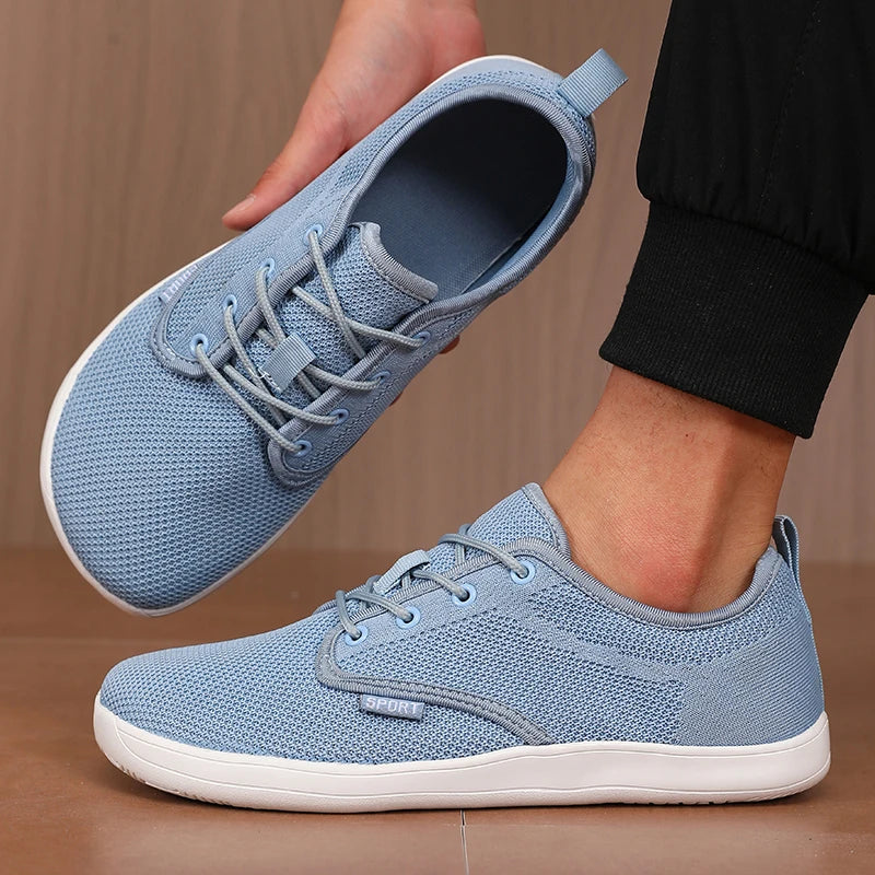 Pantofi fără toc pentru femei, din plasă moale, potriviți pentru călătorii, cu talpă lată, ușori, cu susținere, pantofi sport pentru fitness și timp liber pentru bărbați