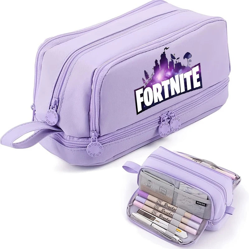 Game Anime Fortnites Student Pencil Case Cute Boy Girl Pencil Bag High-capacity Pencilcase Nylon Pen Case School Kids Stationery