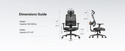 NEWTRAL MAGICH003 Ergonomic Office Chair, Auto-Following Backrest, Adaptive Lower Lumbar Support, Adjustable Headrest Seat Depth