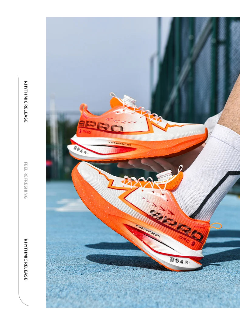 Laufschuhe für Herren mit Carbonplatte, Spezial-Sportschuhe, atmungsaktiv, leicht, bequeme rutschfeste Marathon-Sneaker für Damen