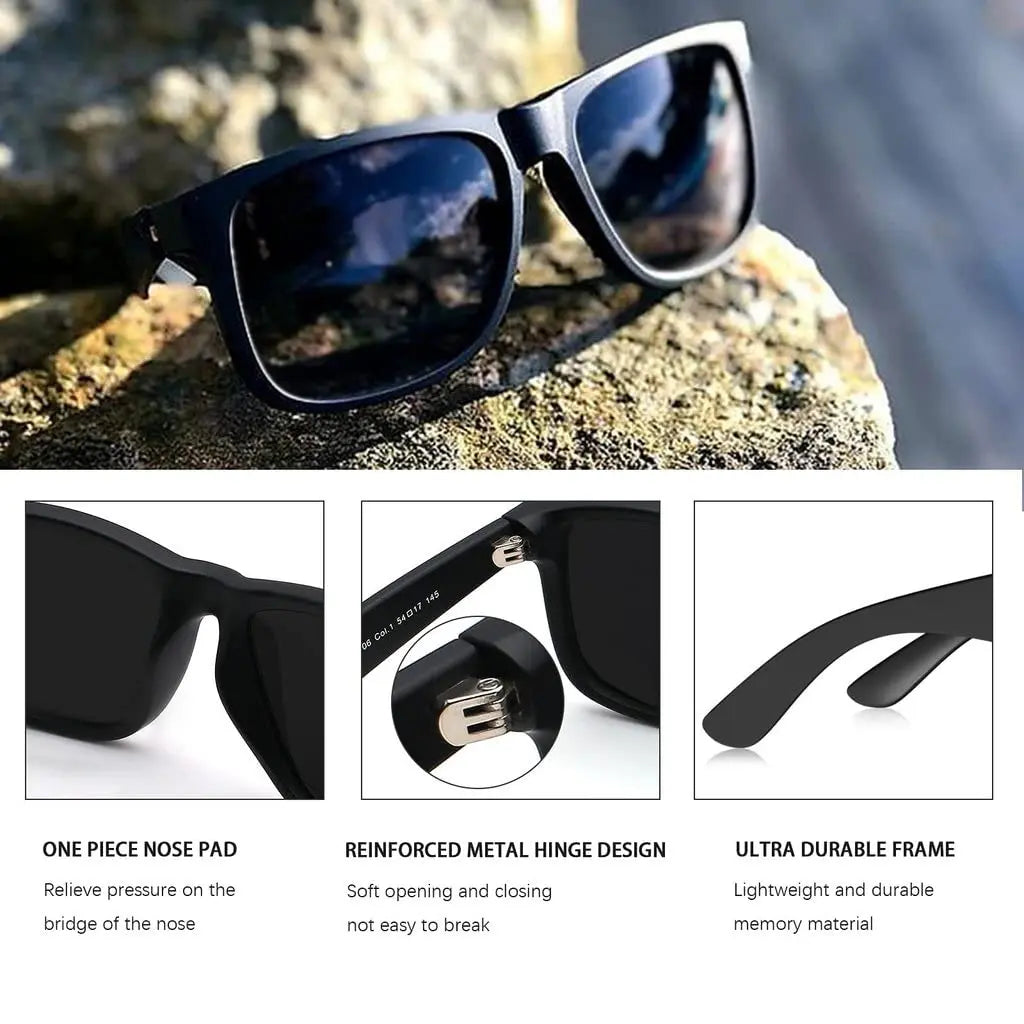 JULI Polarized Sunglasses for Men Women Rectangular Sun Glasses Driving Running Fishing Male Glasses UV400 8806