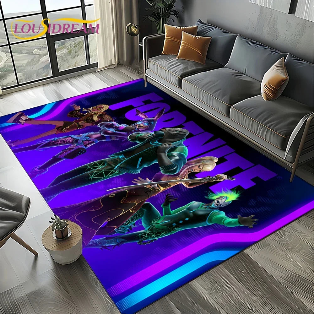 2025 Games 3D F-Fortnite Cartoon Carpet Rug for Living Room Bedroom Home Sofa Decoration,Kids play Area Rug Non-slip Floor Mat