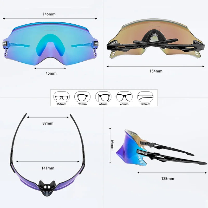 KAPVOE Outdoor Photochromic Cycling Sunglasses Men Road Driving Bike Glasses Sports Hiking Women Bicycle Cycling UV400 Goggles