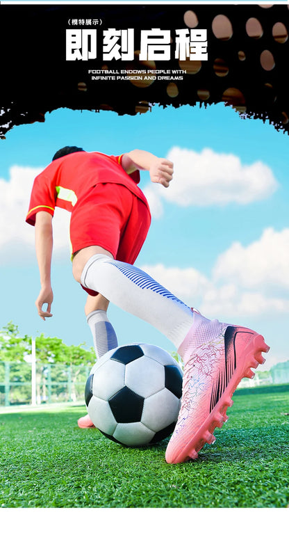 Men Professional Football Shoes Society Cleats Soccer Shoes Original Indoor Football Field Boots Grass Training TF/FG Sneaker