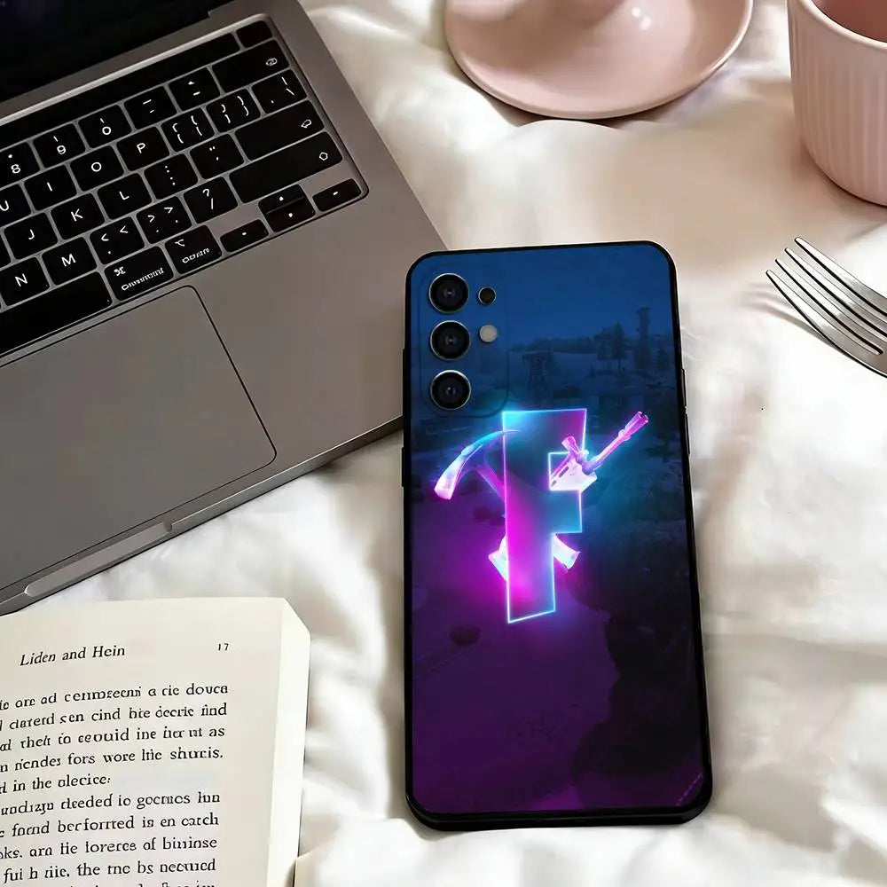 Game F-F-Fortnites Phone Case For Samsung S25,S24,S21,S22,S23,S30,Ultra,S20,Plus,Fe,Lite,Note,10,Black Cover