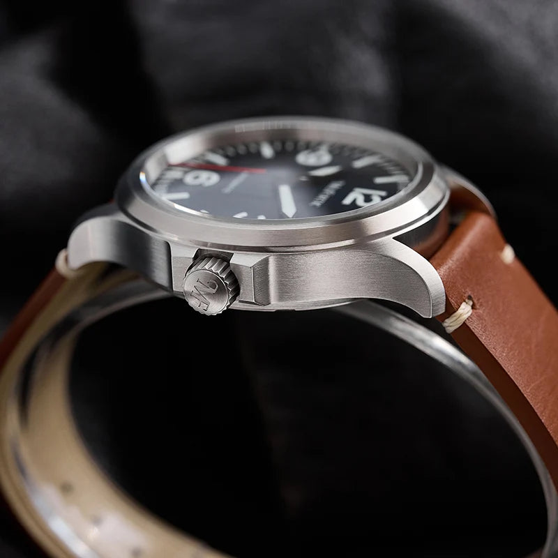 Milifortic M096 Men's Pilot Watch Large Arabic Numerals Military Style NH38 Auto Watch BGW9 Luminous 100M Waterproof Field Watch