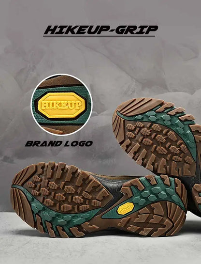 HIKEUP High-Top Men Hiking Boots Winter Outdoor Shoes Lace-Up Non-Slip Sports Casual Trekking Boots Men Suede Warm Shoes