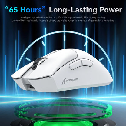 Attack Shark R1 18000dpi Wireless Mouse, 1000Hz, Tri-mode Connection, PAW3311, Macro Gaming Mouse