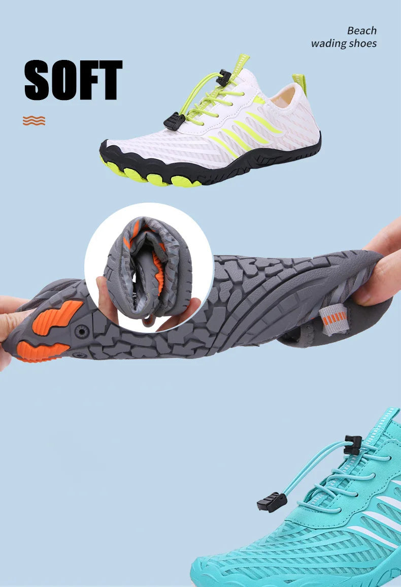Uomo Donna Scarpe da acqua Scarpe acquatiche Scarpe drenanti Sport da spiaggia Sandali da nuoto Asciugatura rapida Canottaggio A piedi nudi Immersioni Pesca Surf Sneakers
