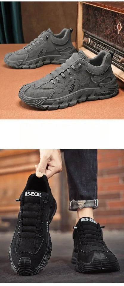 2025 Fall Fashion Men's Casual Shoes Black Simple Breathable Board Shoes Wearable and Comfortable EVA Jogging Shoes