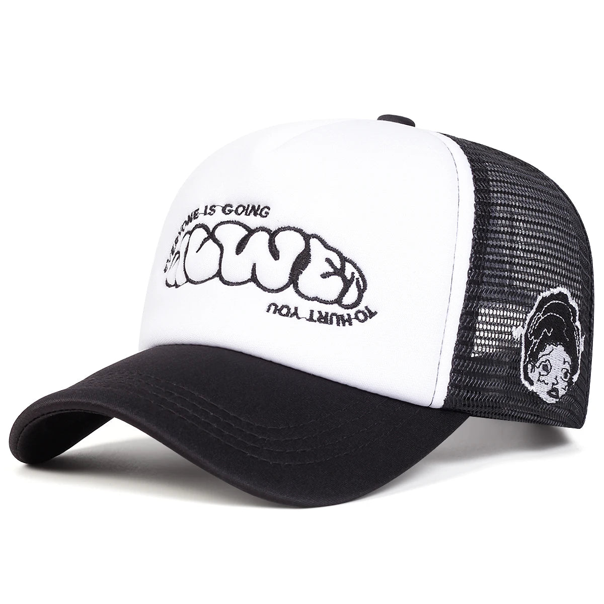 Unisex EVERYONE IS GOING Letter Embroidery Baseball Net Caps Spring Summer Outdoor Adjustable Casual Hats Dad Hat Sunscreen Hat
