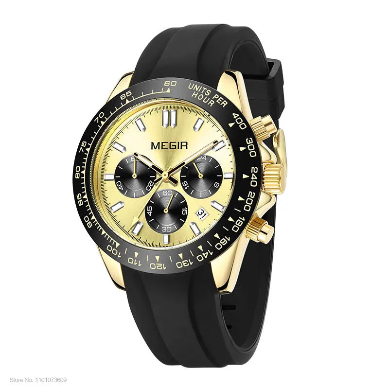 MEGIR muški sat, luksuzni brend, kvarcni sportski sat, narukvica od nehrđajućeg čelika, vodootporan, kronograf, ručni sat