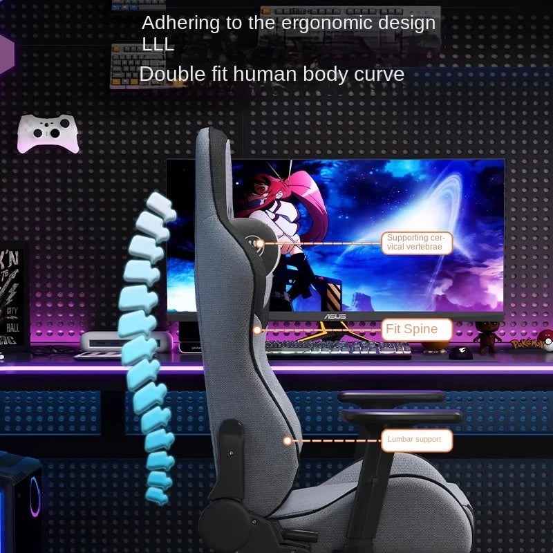 S6 Ergonomic Gaming Chair with Adjustable Backrest, Comfortable Computer Chair, Swivel Lift Chair with Armrests for Gaming & Office
