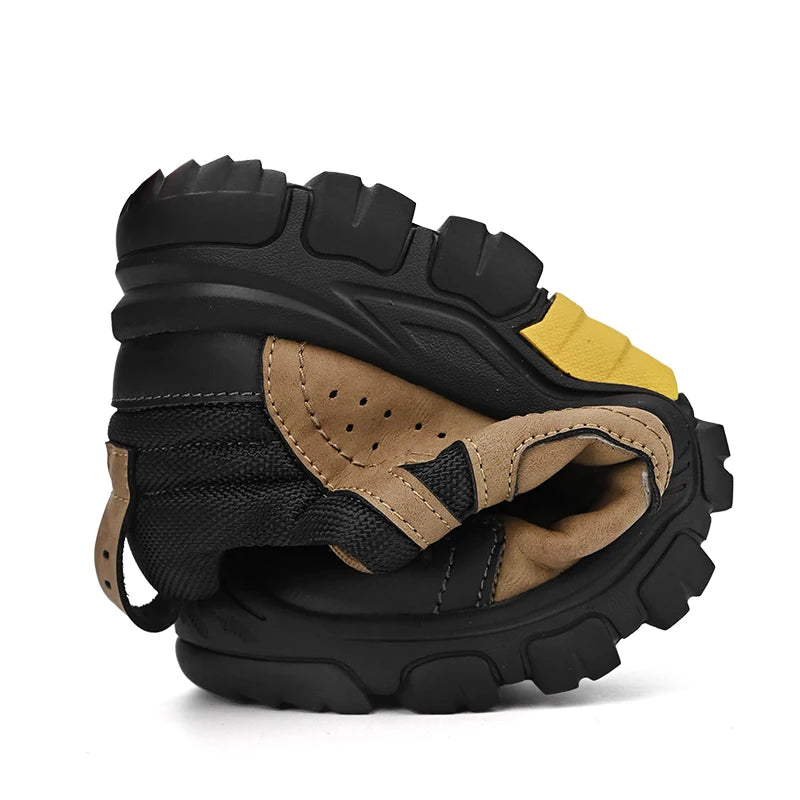 HIKEUP Comode scarpe da trekking da uomo, scarpe da uomo impermeabili con suola in gomma, scarpe da escursionismo resistenti all’usura e antiscivolo