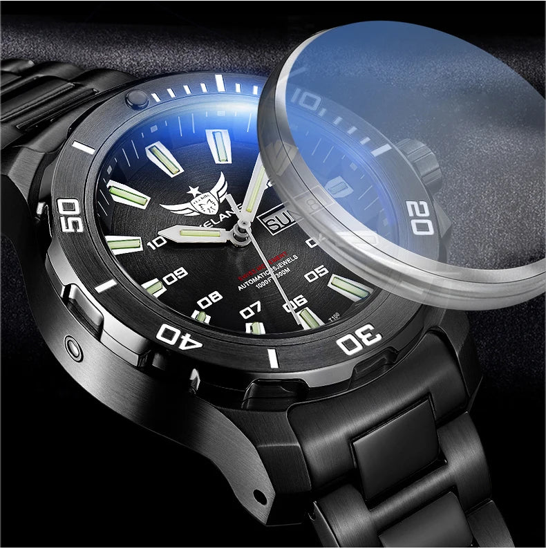 Yelang V5.1 Men's Watch 44mm Super Dive 300M Professional Waterproof SW220 Movement Luxury Automatic Mechanical Watch for men