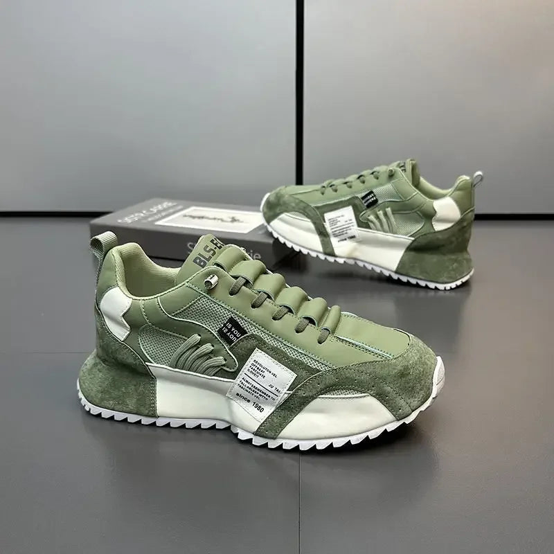 Luksus sneakers til mænd, sportssko, mokkasiner, chunky sneakers til mænd, afslappede sneakers, komfortable, åndbare, trendy designede sko med personlighed