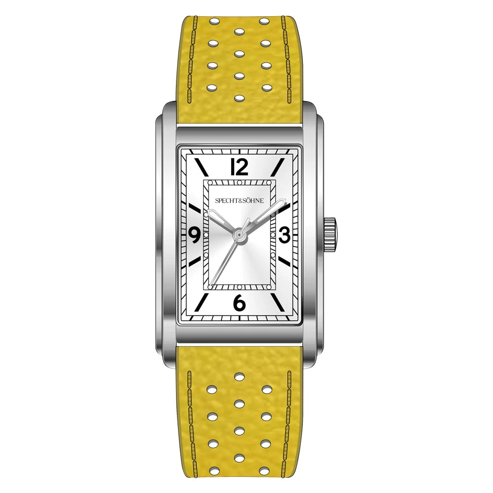 Specht & Söhne Neue modische 28MM quadratische Uhr für Herren, VH31-Uhrwerk, Sportuhr, blau, Edelstahl, Saphirglas, wasserdicht