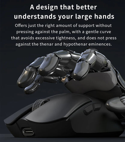 Mouse de gaming Darmoshark M3 V2 Double 8K, wireless, tri-mode, 26K DPI, senzor PAW3395, mouse macro pentru gaming, pentru mâini mari, computer, laptop și PC