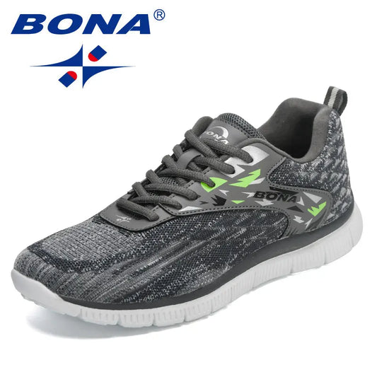 BONA 2023 New Designers Soft Running Shoes Lightweight Breathable Sneakers Man Jogging Walking Athletic Training Shoe Masculino