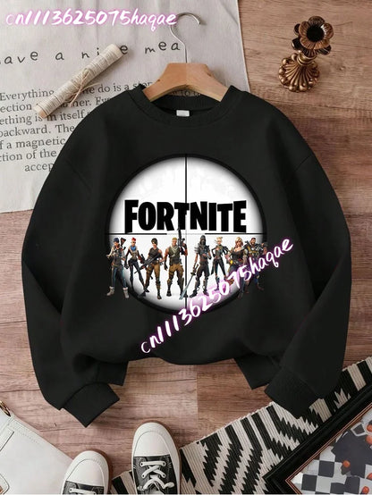 New Fortnite Kids Sweatshirts Cartoon Game Character Printed Hoodie Autumn Casual Children Tops Winter Baby Boys Clothing