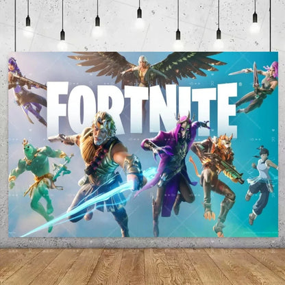 Fortnite Game Theme Birthday Party Decoration Background Fortnite Gamer Banner Boys Girls Photography Supplies Backdrop Kid Gift