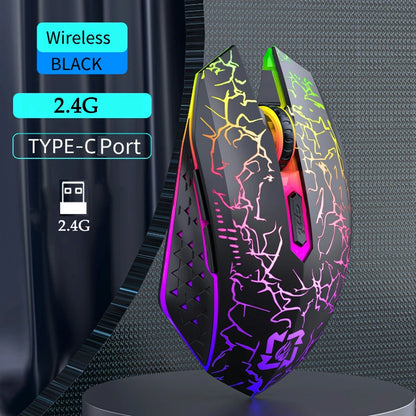 Mouse de gaming RGB 2.4G wireless, mouse Bluetooth 1600DPI, 6 butoane silențioase, mouse ergonomic dual-mode pentru birou, pentru MacBook și PC