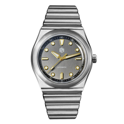 San Martin 40mm Men Sports Watch SS Brushed Dial Integrated Bracelet Miyota 90S5 Original Design Automatic Mechanical SN0149