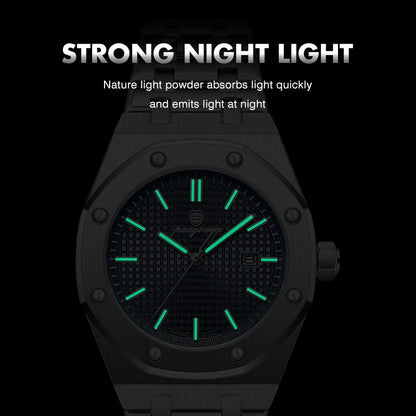 PAAZOMU Luxury Square Man Quartz Watch Waterproof Luminous Date Men's Watch High Quality Stainless Steel Business Men Watches