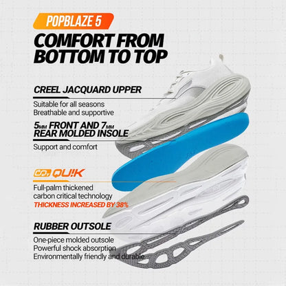 361 Degrees PopBlaze 5 Chaussures de course pour homme - Nouvelles semelles épaisses amortissantes, respirantes et antidérapantes - Baskets de jogging d'extérieur pour homme 672532212