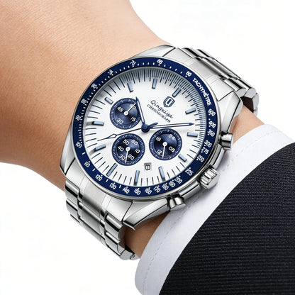 Luxury Brand Men Quartz Watch Waterproof Luminous Stainless Steel Men's Watches 24 Hours Chronograph Date Business Watch For Man