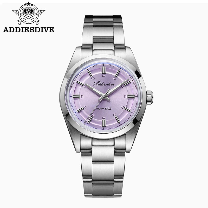 ADDIESDIVE – luksuzni analogni muški sat, kvarcni mehanizam VH31, zakrivljeno staklo, vodootporan do 10 bara, luminescentni premaz BGW9, čelično kućište – prilagodljivi model AD2515