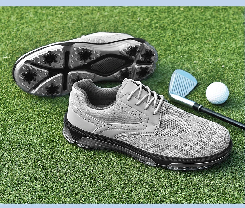 LiXingMing golfski čevlji za moške, sivi, velike velikosti do 48#, zračni čevlji s špicami, športni čevlji za golf, čevlji za trening za najstnike, čevlji za trenerje golfa