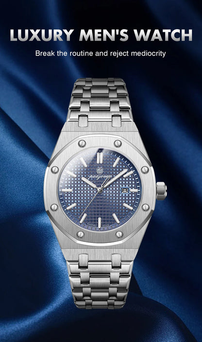 PAAZOMU Luxury Square Man Quartz Watch Waterproof Luminous Date Men's Watch High Quality Stainless Steel Business Men Watches