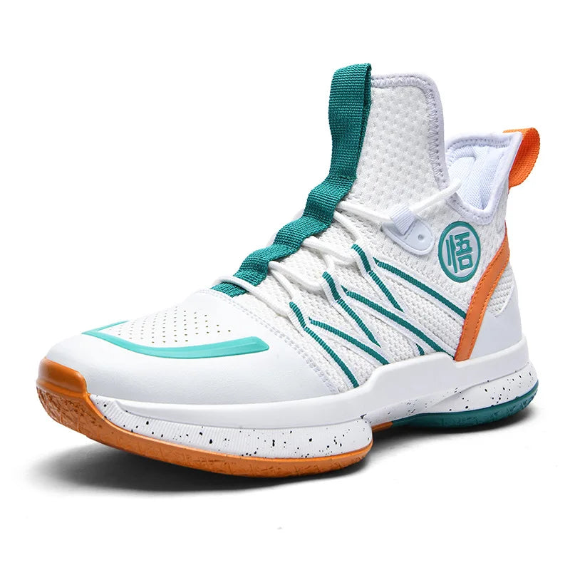2024 New Dragon B Style Orange Men's Basketball Shoes Size 38-44 Air Cushioning Sport Sneakers Mesh Breathable Training Shoes