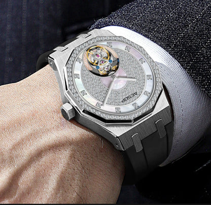 AESOP Echte Fliegende Tourbillon Mechanische Skeleton Uhr Für Mann Luxus Wasserdichte Armbanduhren Saphir Spiegel Gradienten new