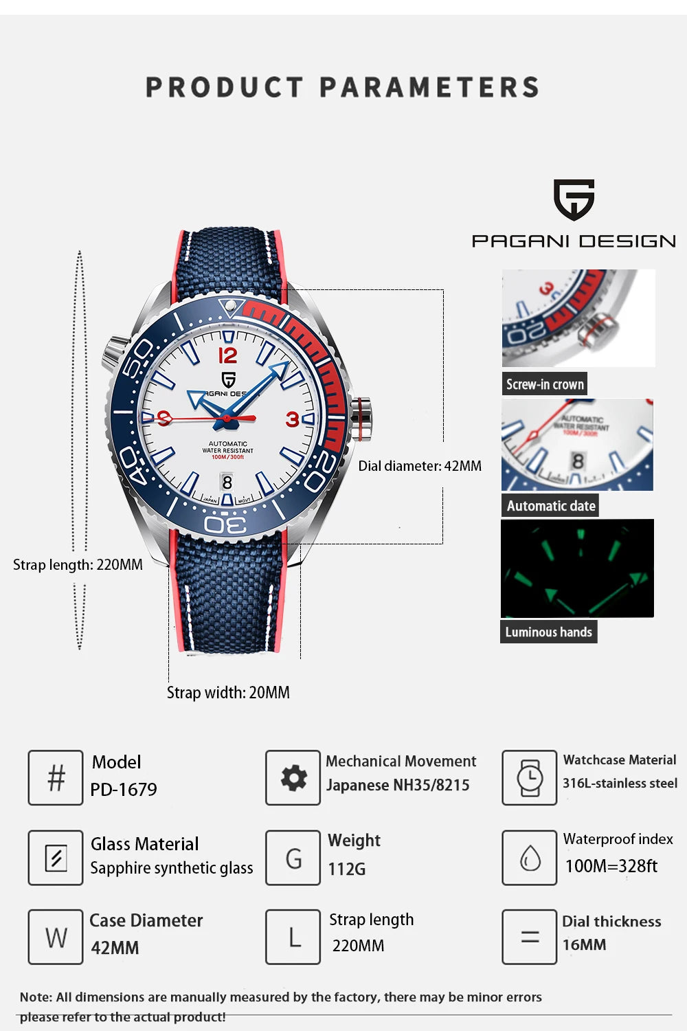2025 PAGANI DESIGN V2 42MM Men Watch Sapphire Luxury Mechanical Wristwatch Japan movement Stainless Steel Waterproof Men Watches